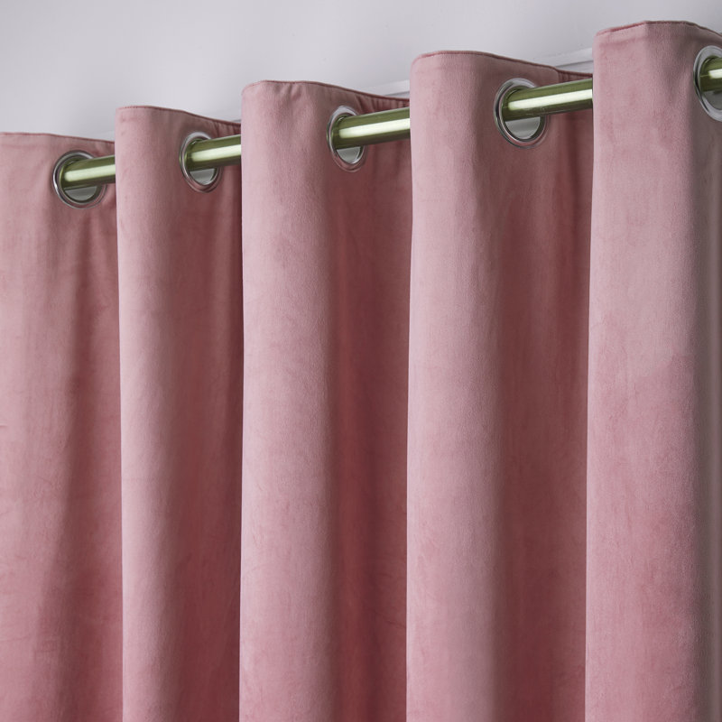 Montrose Eyelet Blackout Curtains, Blush Pink, 229 cm W x 229cm D