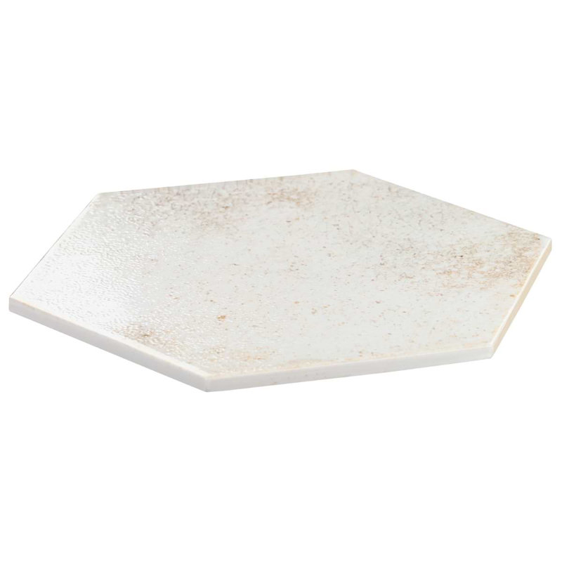 Kalay 9" Hexagon Polished Porcelain Tile, White