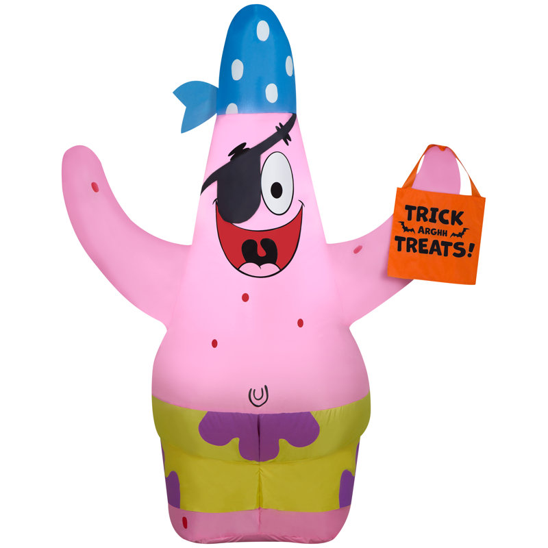Patrick en costume de pirate gonflable
