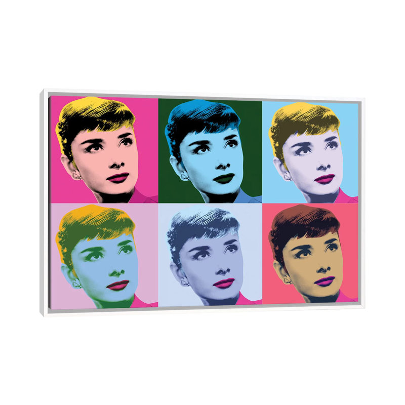 Audrey Hepburn Warhol Sabrina par radio Days-impression d’art graphique, Pas de tapis, H 60 po x l 40po x P 1,5 po