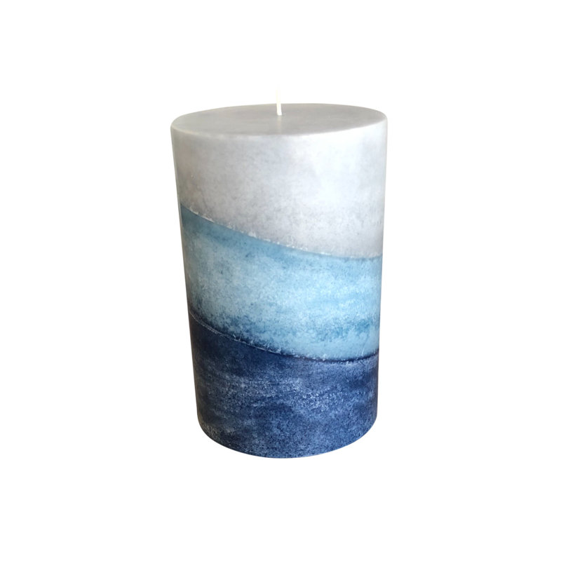 Bougie pilier indigo brume parfumée, H 4 po x l 3 po x P 3 po