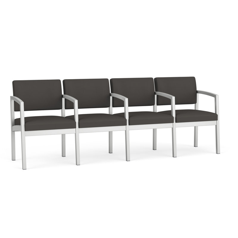 Structure en métal 4 places Lenox, Argent, Noir Patriot Plus - Vinyle lavable au chiffon
