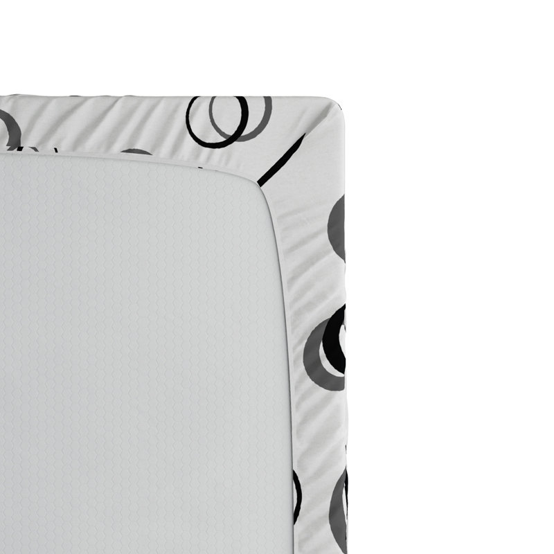 Microfiber Geometric Fitted Sheet, Queen Fitted Sheet