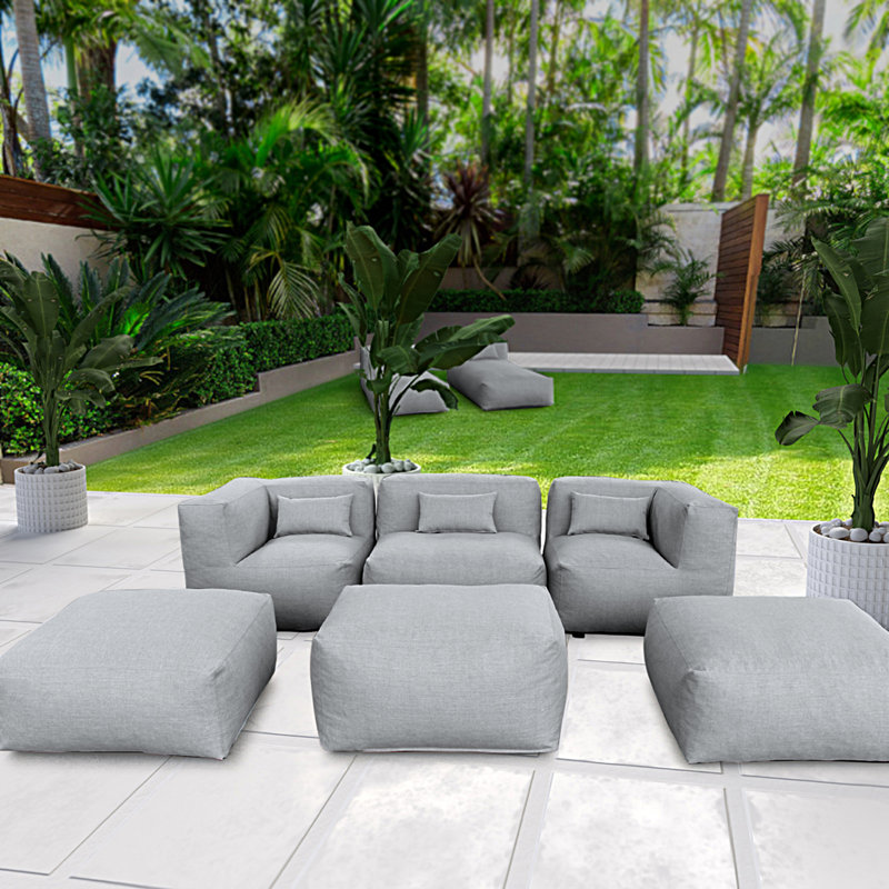 Keloni 3 - Person Modular Patio Conversation Set, Dark Gray