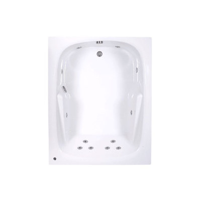 60" L x 48" W Alcove Whirlpool Acrylic Bathtub With Removable Acrylic Skirt in White