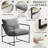 29" W Upholstered Sling Accent Chair with Metal Frame-675816426