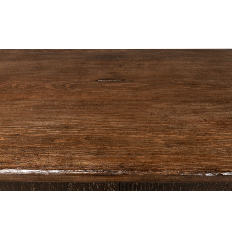 Rustic Charms 87'' Brown Elm Wood Sideboard Cabinet
