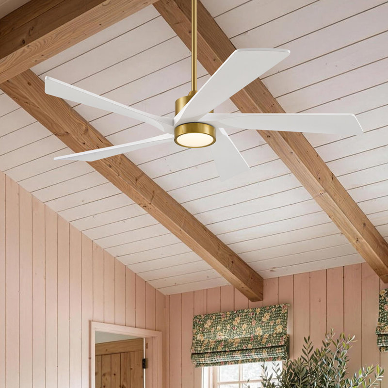 Ventilateur de plafond 60 po à intensité variable moderne avec lumières DEL et télécommande, 60 po de largeur