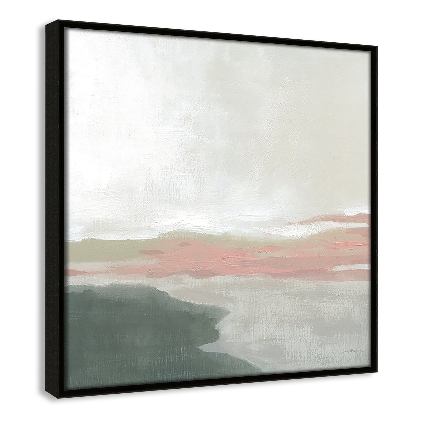 Still Lake by Carol Robinson - Floater Frame Print on Canvas, 13.5" H x 13.5" W x 2" D, Espresso