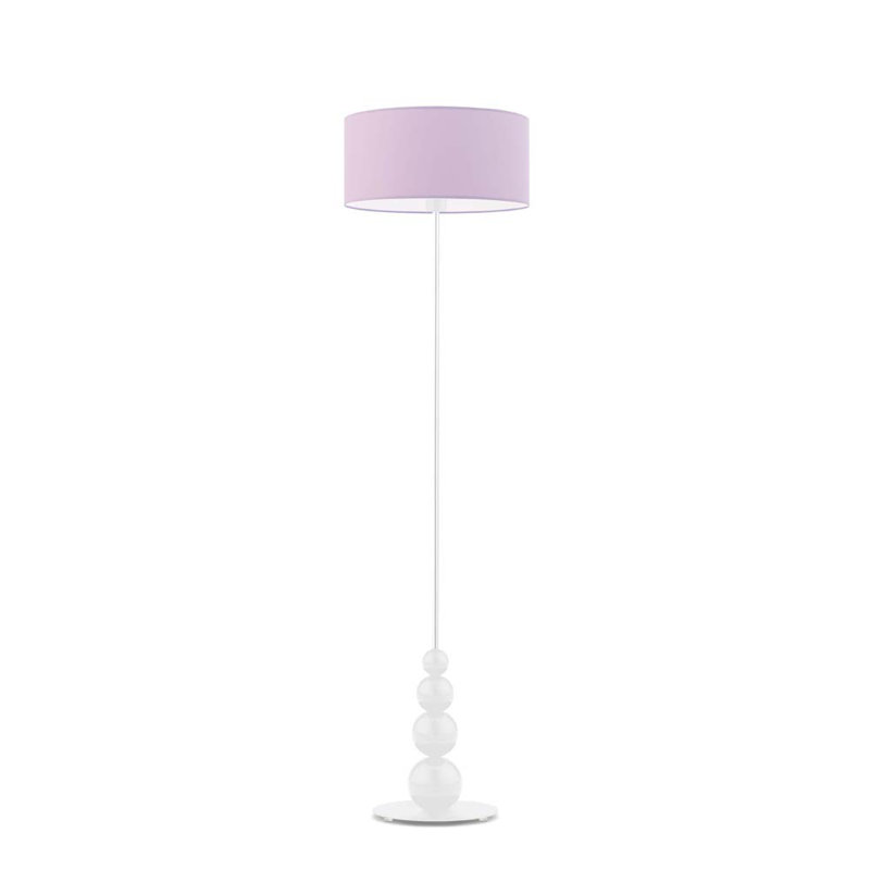 Fahey 166 H cm Traditional Floor Lamp, Light Violet, White