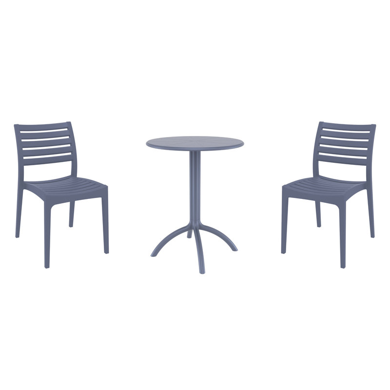 Ensemble bistro 23,6 po Jacinta, Gris foncé