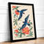 Kingfishers in Bloom Botanical - Framed Print-1043239674-1043239677