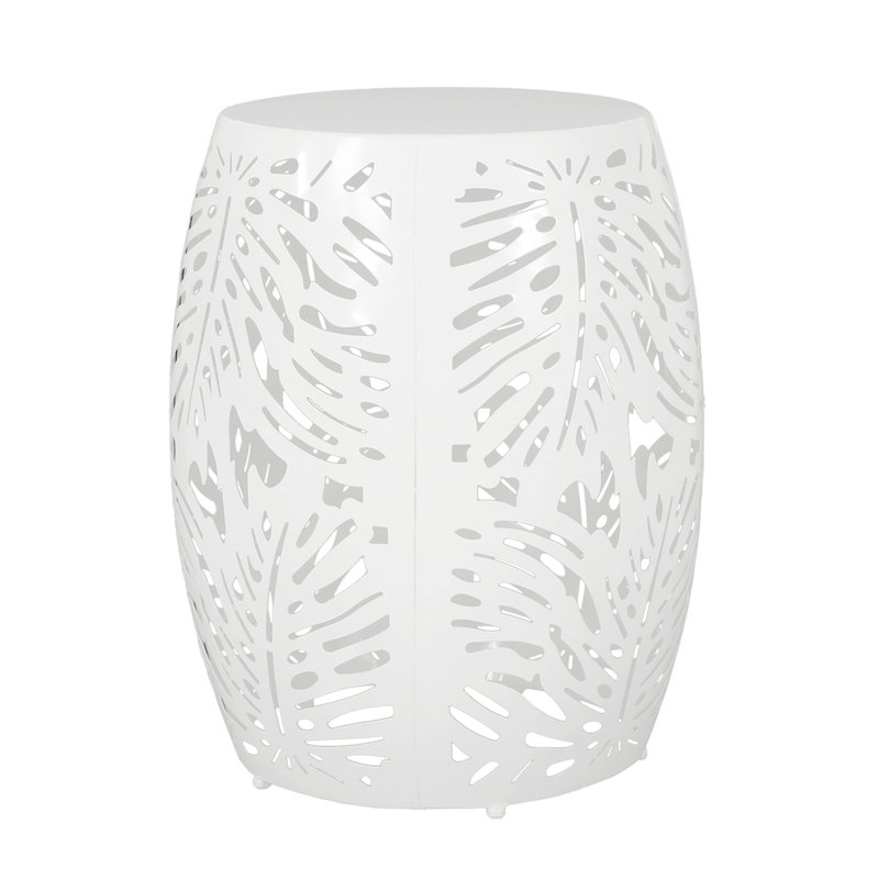 Metal end Table -Large, White