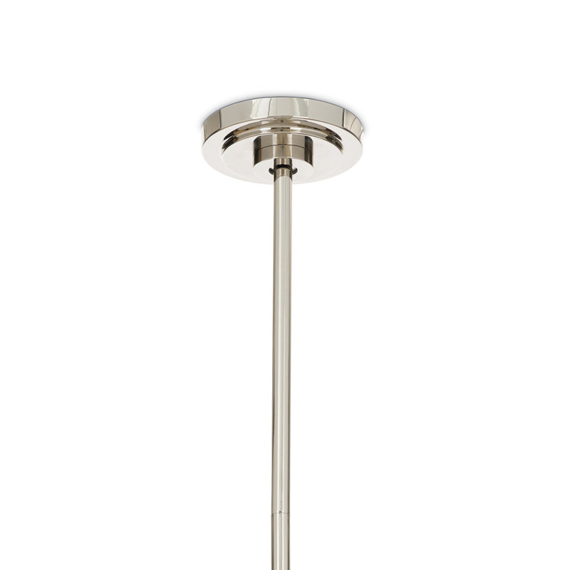 Luminaire suspendu simple Artemis (verre), Albâtre, Nickel poli