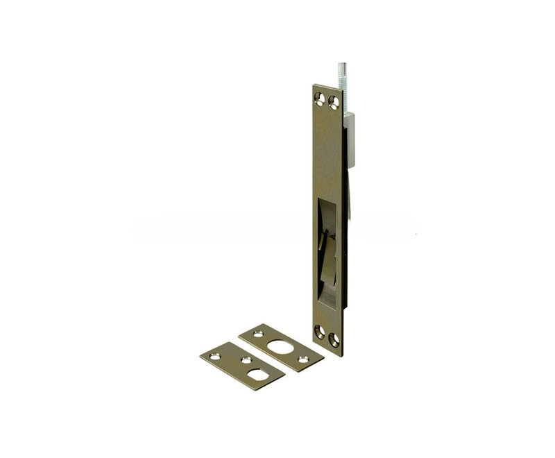 Deltana 12EFB5 12", 18", 24" and 39" Extension Flush Bolt, Solid Brass in Antique Brass, Antique Brass