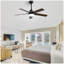 Low Profile 42 Inch Ceiling Fan 5 Blades Noiseless Reversible Dc Motor Remote Control With Led Light