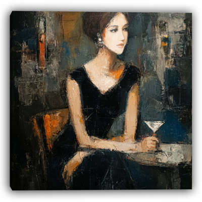 Evening Whisper - Femme avec un martini dans une ambiance sombre
