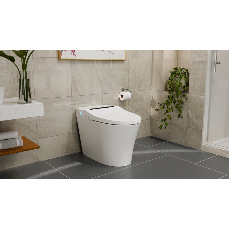 Toilette intelligente une pièce 15 po x 27 po DreamLine Aqua, blanc