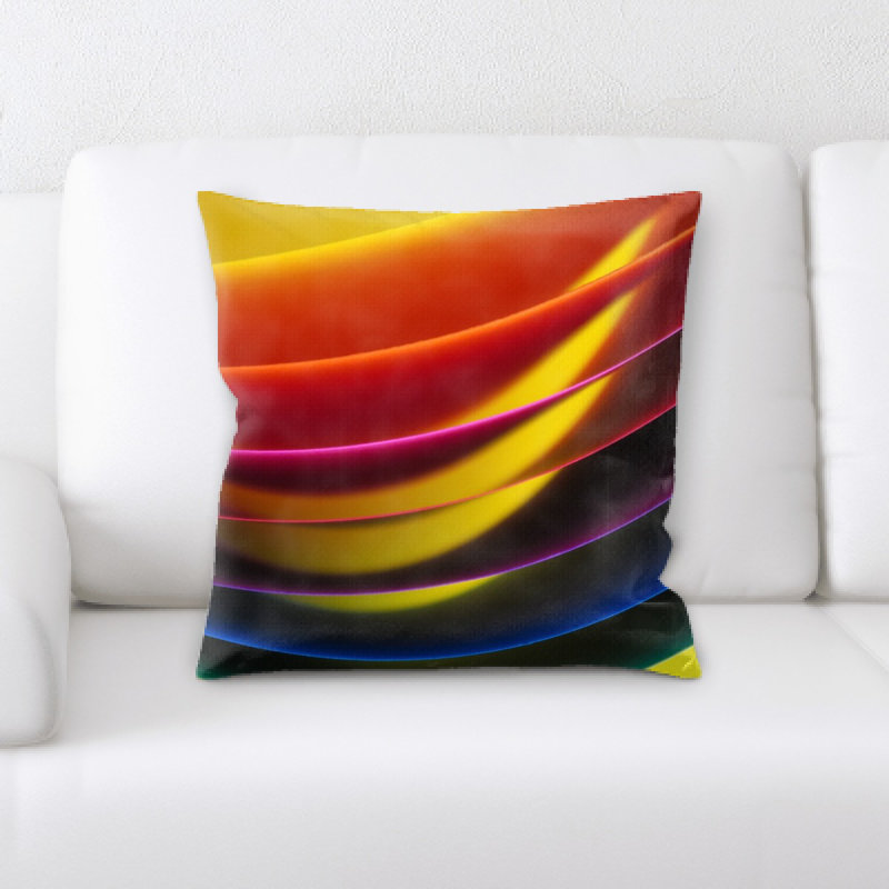 Rainbow Microsuede Reversible Throw Pillow