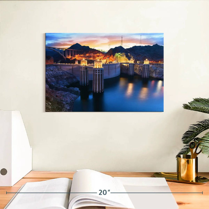 Nicci Hoover Dam At Night, 8" H x 12" W
