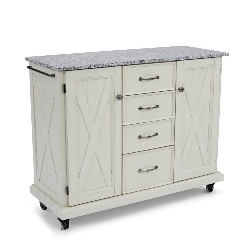 Lana Kitchen Cart, Salt and Pepper Granite