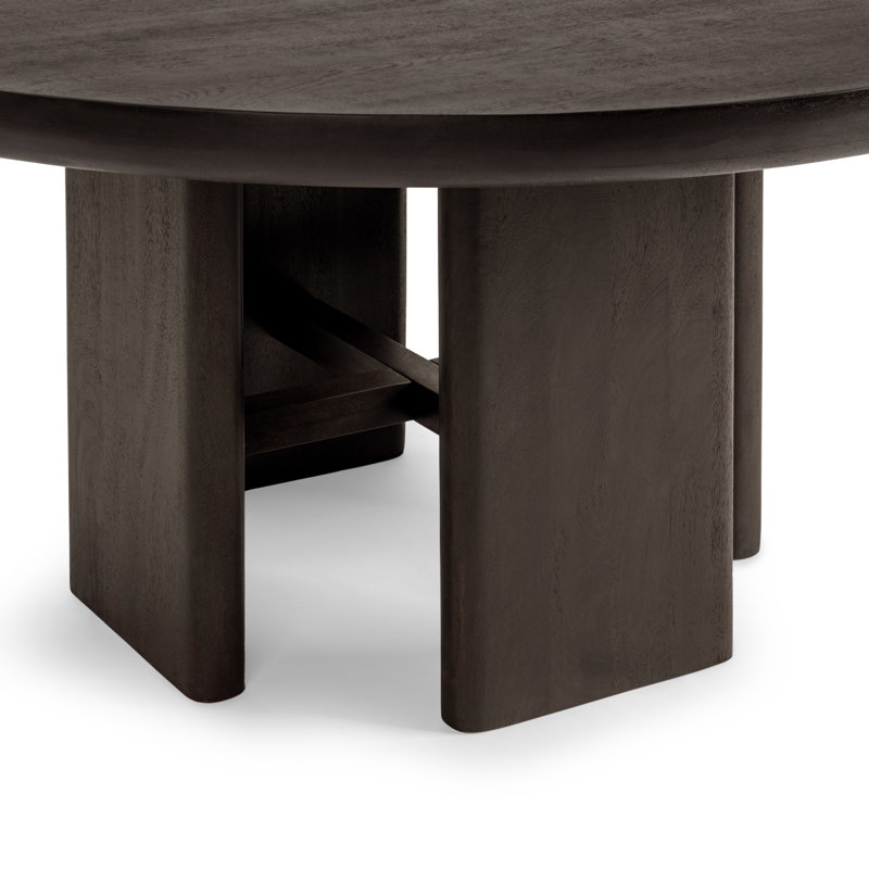 Selena Round Solid Wood Dining Table, Truffle Roast