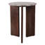 Table basse ronde moderne avec plateau en pierre et surface en marbre avec base en bois sculpturale et silhouette contemporaine pour la disposition de meubles de salon ou de détente