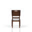 Fauteuils de salle à manger décontractés à finition brune contrastant avec siège rembourré, chaises de salle à manger rembourrées, chaises d'appoint