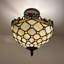 Luminaire de plafond en verre coloré Tiffany avec ampoules à DEL en cristal de couleur beige l 12 po x P 12 po x H 12 po