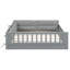 Lit plateforme double avec garde-corps et coussin-1084101222