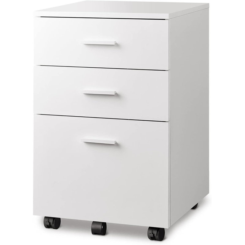 Kopelan 3-Drawer Mobile Vertical Filing Cabinet, White