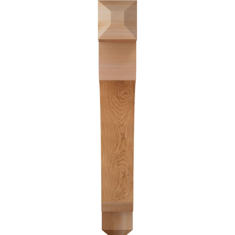 H Wood Bracket/Corbel, Western Red Cedar (Smooth), 28" H x 3.5" W x 24" D