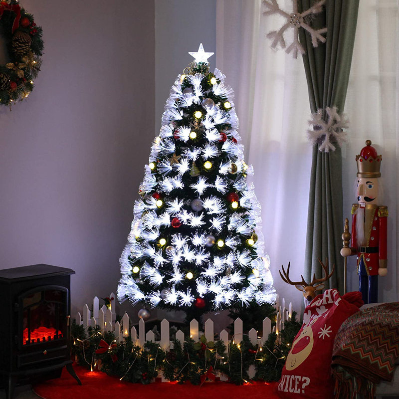 Durham Lighted Artificial Fir Christmas Tree, 6ft.