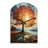 Orange Teal Maple Tree Majestic Maple - Arch Shape Unique Tree Maple Wall Clock-104240708