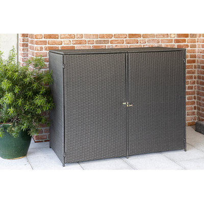 Leiona 5 ft. W x 5 ft. D Rattan Flat Garbage Shed