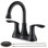 Robinet de salle de bain avec bonde escamotable et tuyaux d'alimentation Robinet de meuble-lavabo à 4 poignées et centre à 4 poignées pivotant à arc à 2 degrés