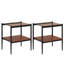 Table de bout moderne brune de 2 pièces en verre trempé et décoration pour la maison, L 19,1 po x l 15,22 po, H 21,57 po, tables rectangulaires portantes de 110 lb, 2 couleurs robustes, capacité de charge de 110 lb-1852241986-1852241989