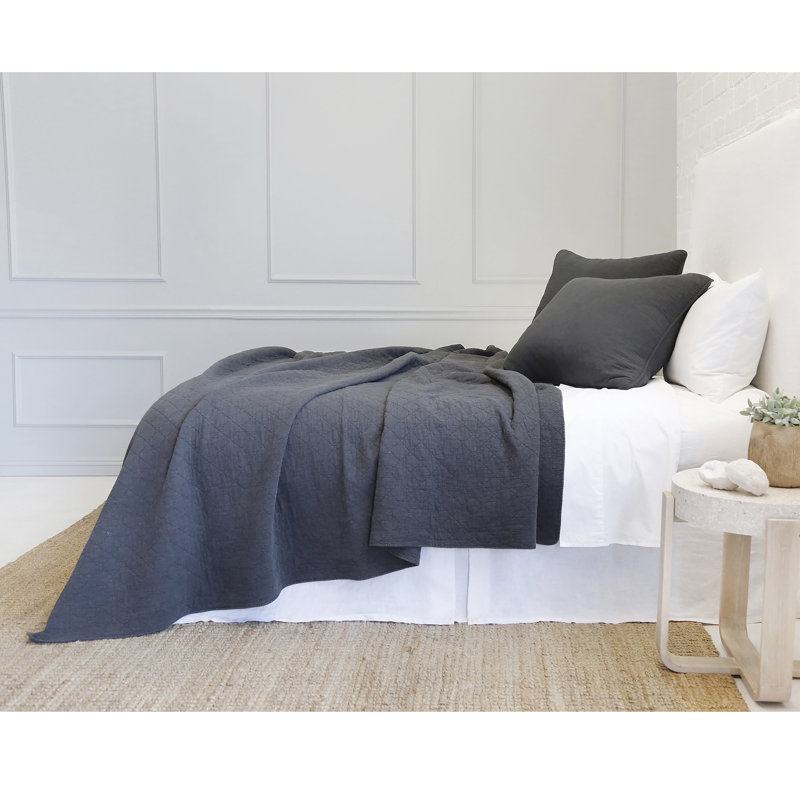 Huntington Cotton Sham, King Coverlet, Midnight