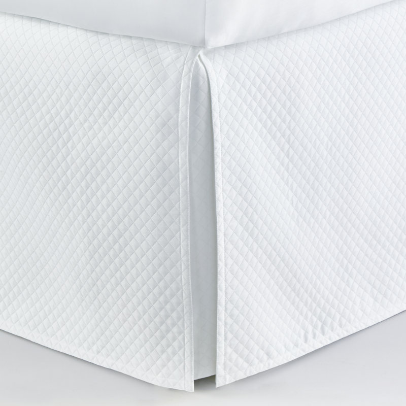 Oxford Tailored Matelassé 22" Bed Skirt, Queen, White