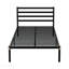 Classic Metal Platform Bed Frame Mattress Foundation  Large Under Bed Storage Easy Assembly Twin Size Black