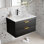 Meuble-lavabo simple mural 30 po avec comptoir en céramique, meuble-lavabo flottant noir et 2 tiroirs