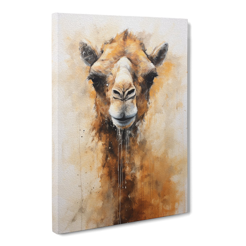 Camel Gestural - No Frame Print, 50cm H x 35cm W x 3cm D
