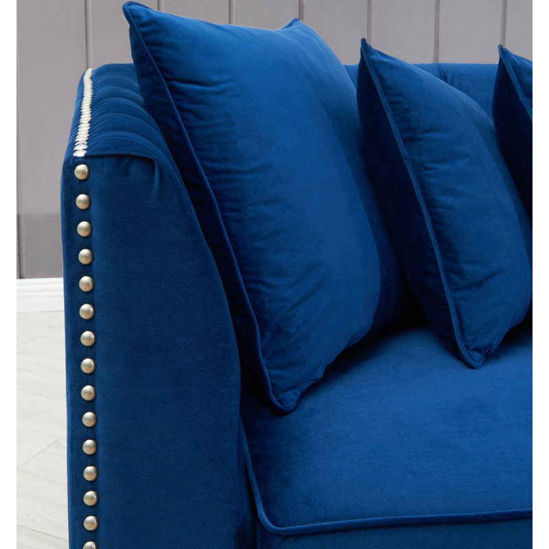 Melanie 5 Seater Velvet Corner Sofa , Right Hand Facing