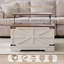 Ensemble de 3 tables basses et tables de chevet blanches avec charge USB pour salon, table basse et 2 tables de bout, blanc-832102210-832102237