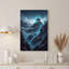 «Starry Night Pagoda On Glowing Blue Cliffside Waterfall», art mural-132894598