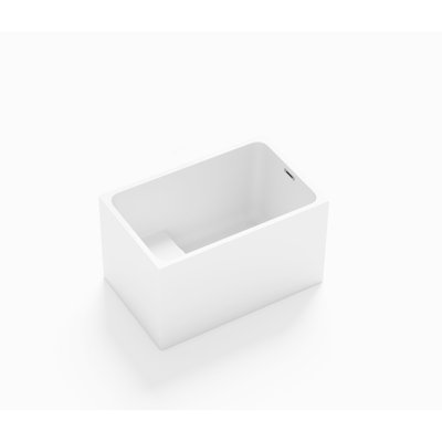 47" Acrylic Freestanding Bathtub With Seat: Spacious Rectangle Shape, Gloss White Finish, Chrome Overflow & Pop-Up Drain CUPC Certificate