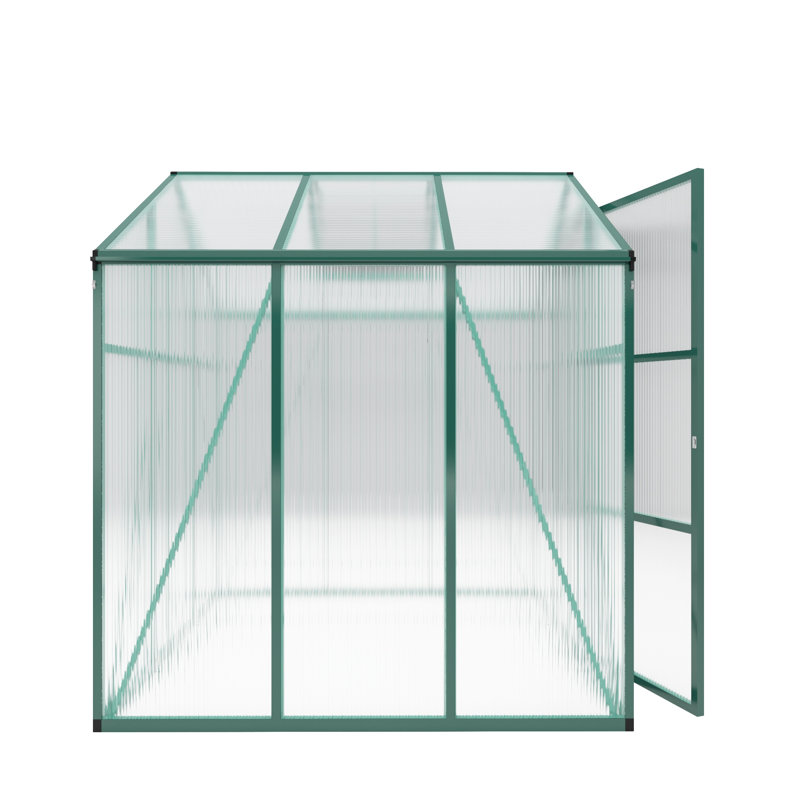 6x6 FT Heavy Duty Aluminum Greenhouse with Raised Base - Walk-in Polycarbonate Garden House for Backyard