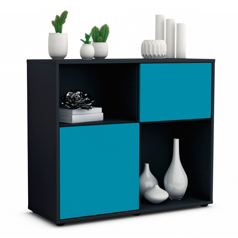 Ramsell 92cm Sideboard, Anthracite/Turquoise