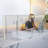 Large 53.5" wide x 23.5" high Clear Acrylic Tri Fold PLEXIGLASS Protective Shield, Sneeze Guard, Personal Barrier, adjustable heights for pass through on the bottom