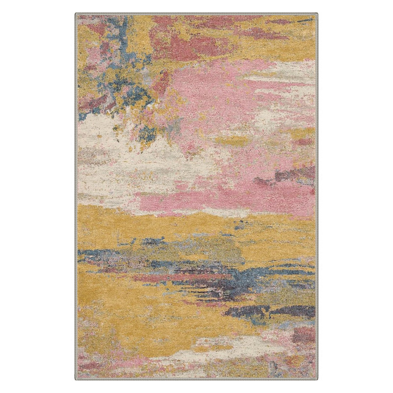 Lucchesi Abstract Machine Washable Area Rug